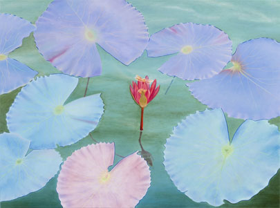 Lotus and Dragonfly painting